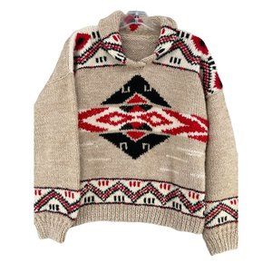 Vtg Ralph Lauren Sweater HandKnit Southwest Wool Aztec Navajo RRL Dazzler Double